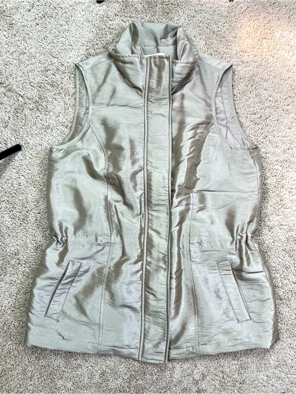 Coldwater Creek Shimmery Champagne Gold Taupe Vest